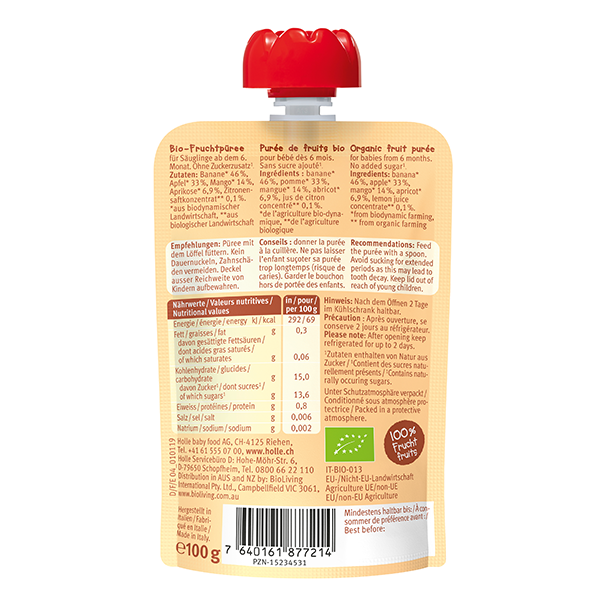Organic Baby Food Pouches - Banana Lama