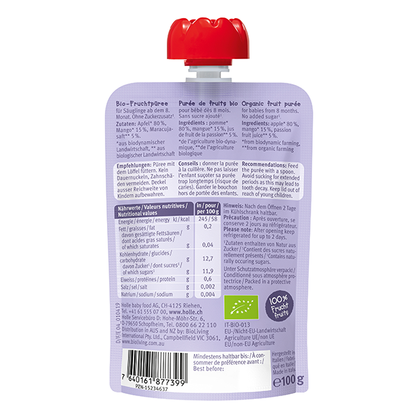 Organic Baby Food Pouch - Tropic Tiger